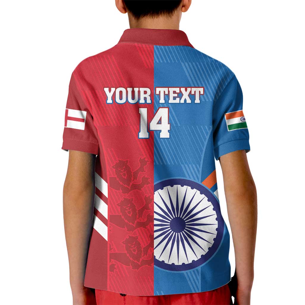 Custom India And England Cricket Kid Polo Shirt 2024 Together Dynamic Version