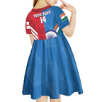 Custom India And England Cricket Kid Short Sleeve Dress 2024 Together Dynamic Version