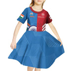 Custom India And England Cricket Kid Short Sleeve Dress 2024 Together Dynamic Version