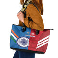 Custom India And England Cricket Leather Tote Bag 2024 Together Dynamic Version