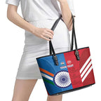 Custom India And England Cricket Leather Tote Bag 2024 Together Dynamic Version