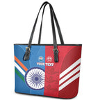 Custom India And England Cricket Leather Tote Bag 2024 Together Dynamic Version