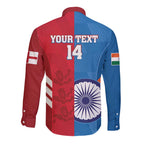 Custom India And England Cricket Long Sleeve Button Shirt 2024 Together Dynamic Version