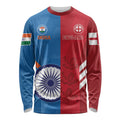 Custom India And England Cricket Long Sleeve Shirt 2024 Together Dynamic Version