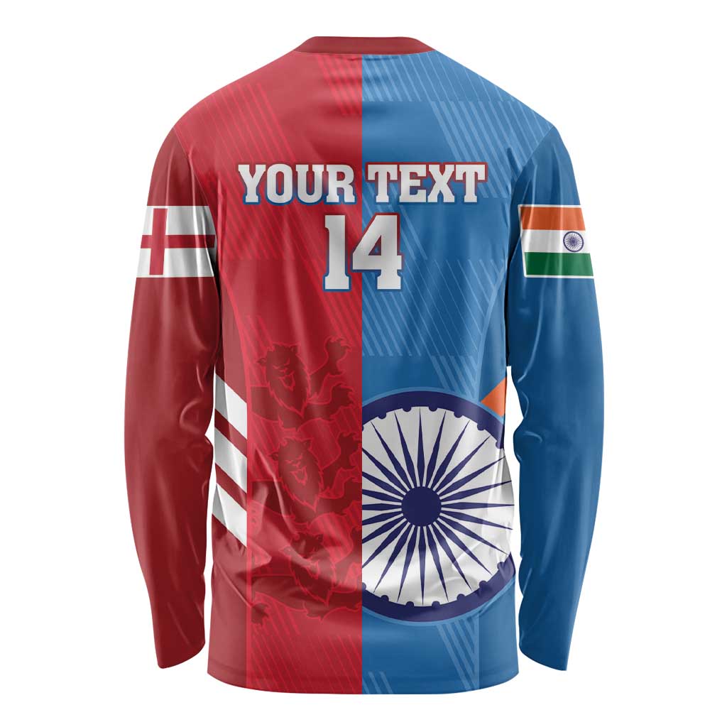 Custom India And England Cricket Long Sleeve Shirt 2024 Together Dynamic Version
