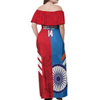 Custom India And England Cricket Off Shoulder Maxi Dress 2024 Together Dynamic Version