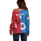 Custom India And England Cricket Off Shoulder Sweater 2024 Together Dynamic Version