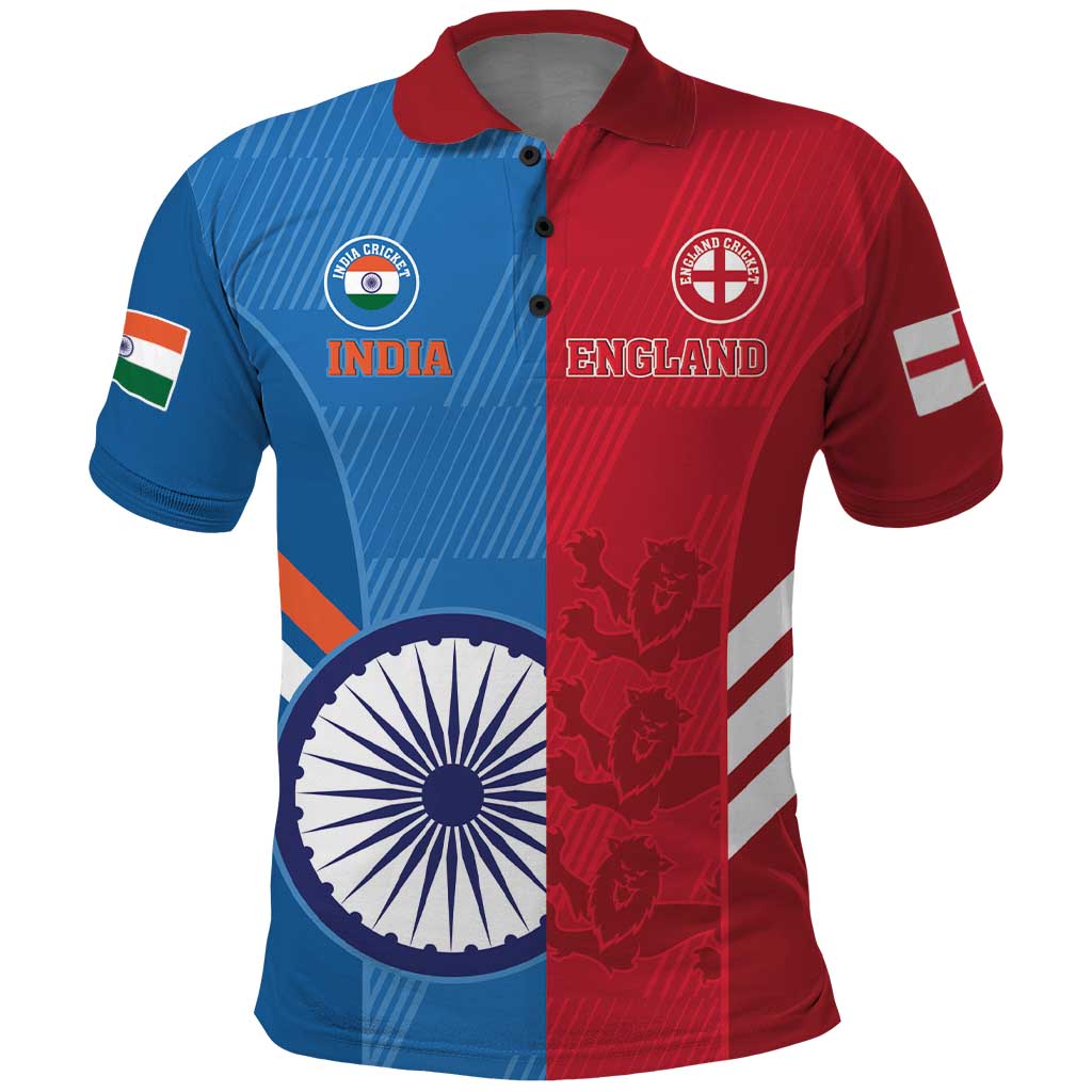 Custom India And England Cricket Polo Shirt 2024 Together Dynamic Version