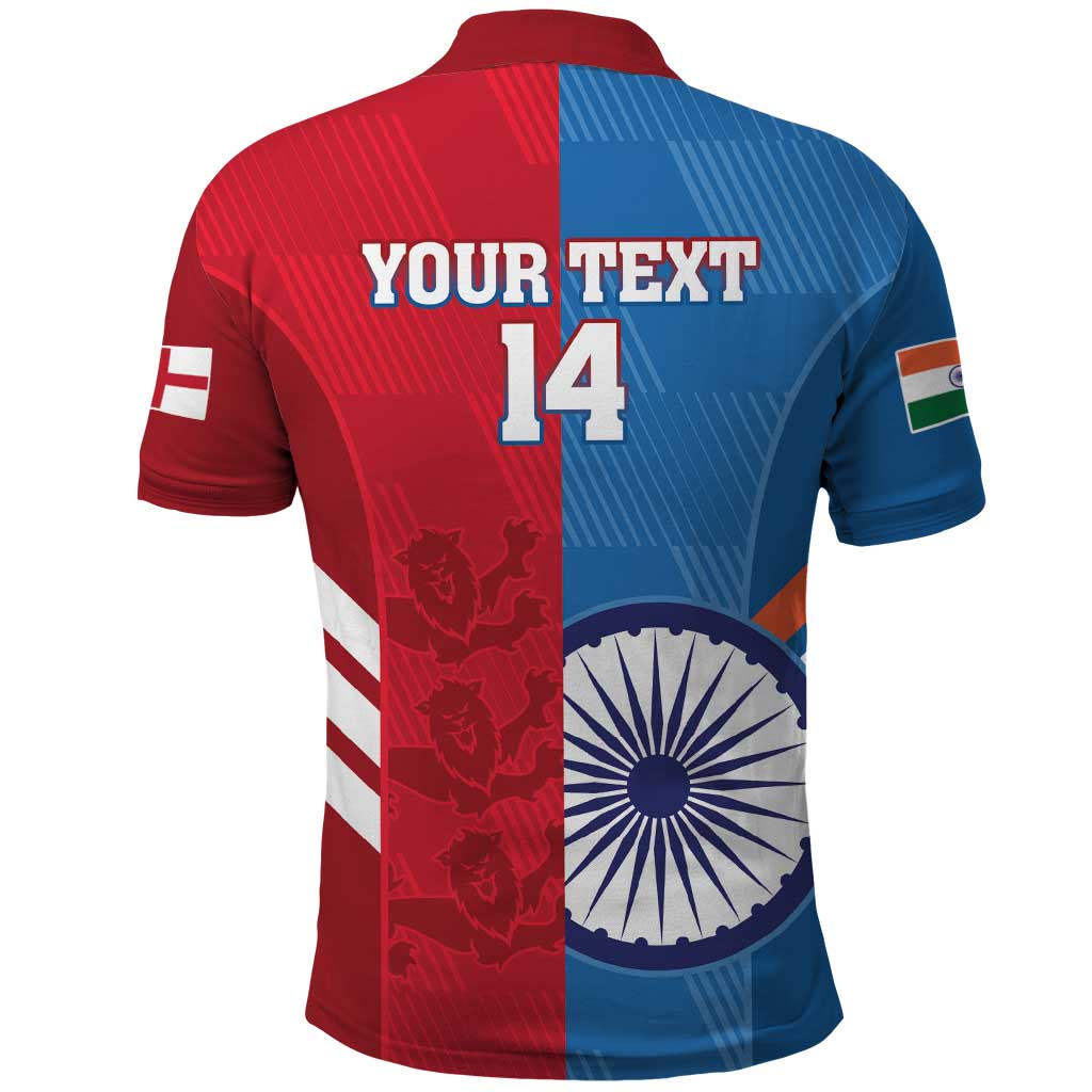 Custom India And England Cricket Polo Shirt 2024 Together Dynamic Version