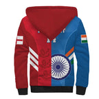 Custom India And England Cricket Sherpa Hoodie 2024 Together Dynamic Version