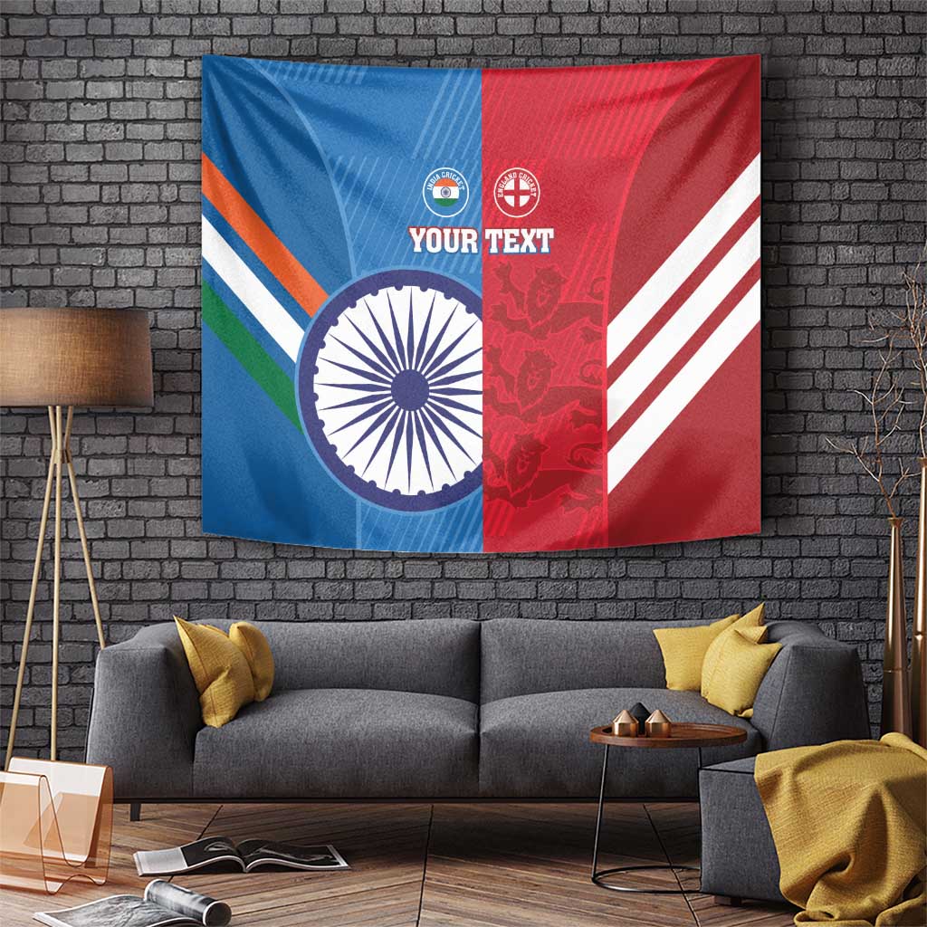 Custom India And England Cricket Tapestry 2024 Together Dynamic Version