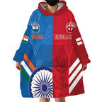 Custom India And England Cricket Wearable Blanket Hoodie 2024 Together Dynamic Version