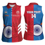 Custom India And England Cricket Women Sleeveless Polo Shirt 2024 Together Dynamic Version