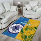 Custom India And South Africa Cricket Area Rug 2024 Together Dynamic Version