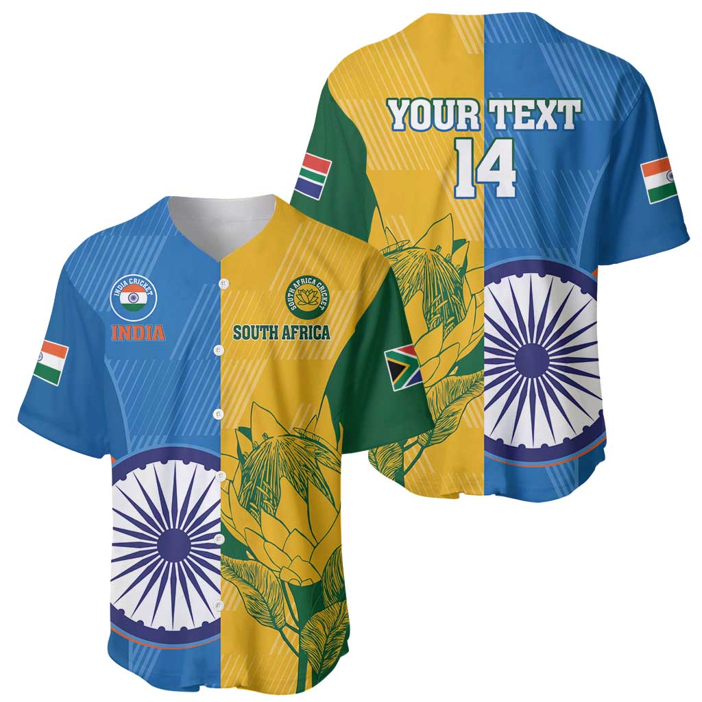 Custom India And South Africa Cricket Baseball Jersey 2024 Together Dynamic Version