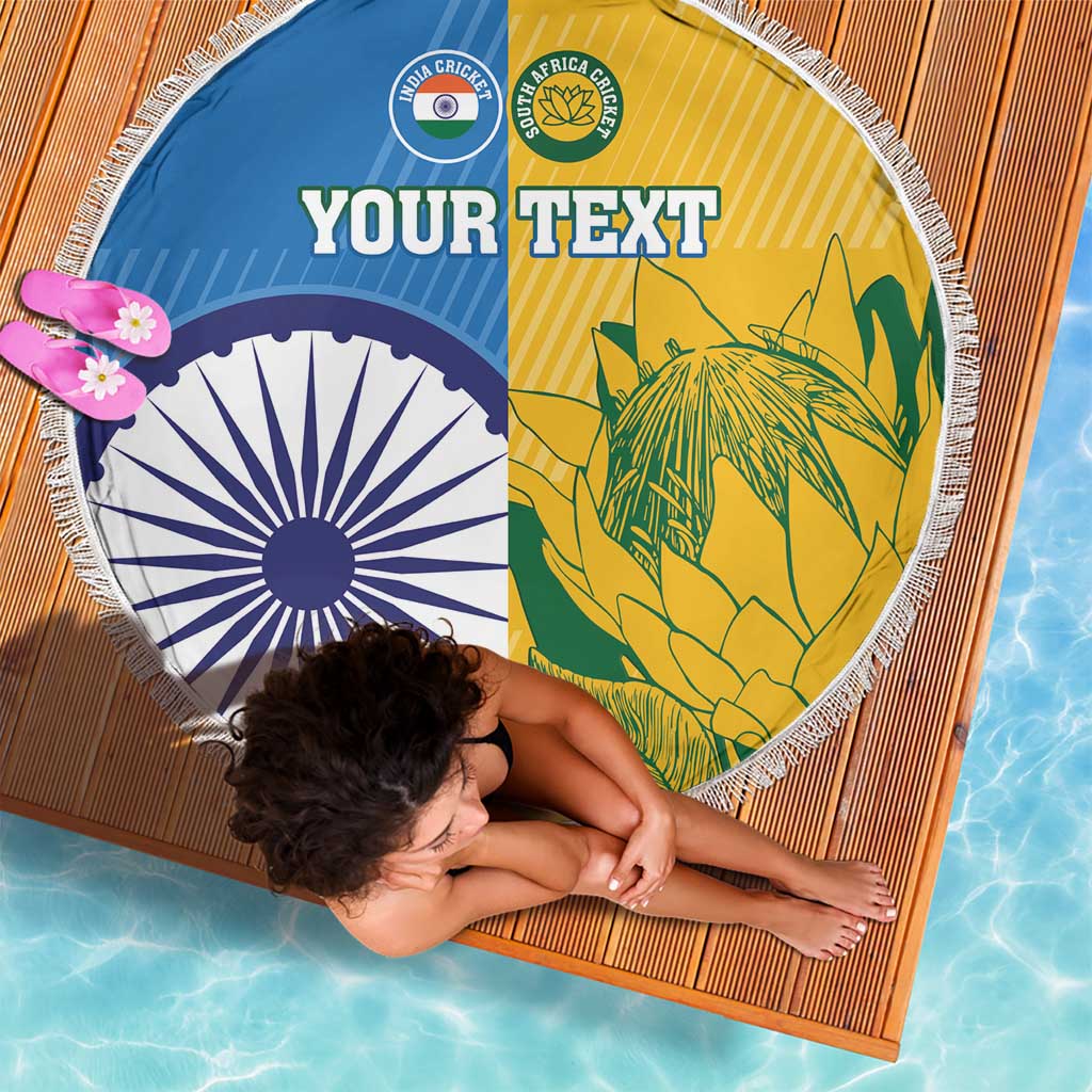 Custom India And South Africa Cricket Beach Blanket 2024 Together Dynamic Version
