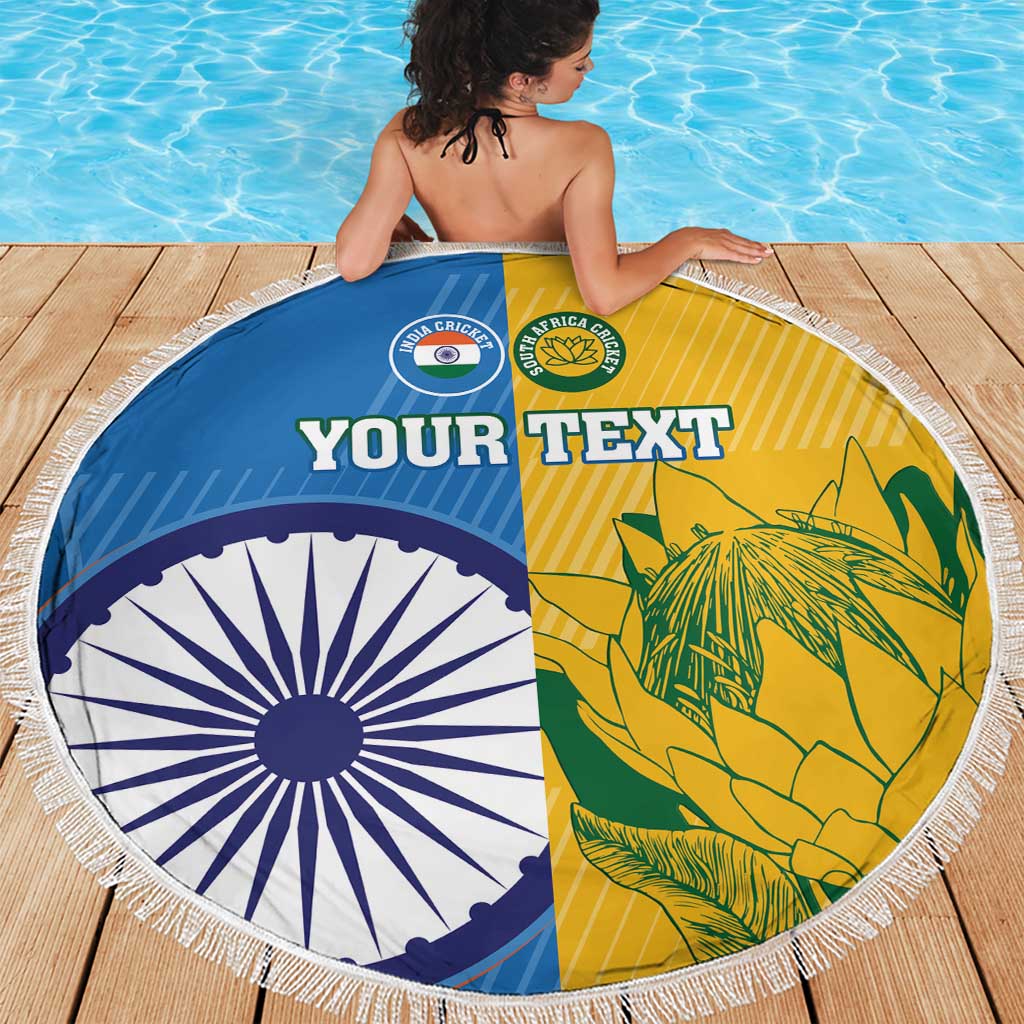 Custom India And South Africa Cricket Beach Blanket 2024 Together Dynamic Version