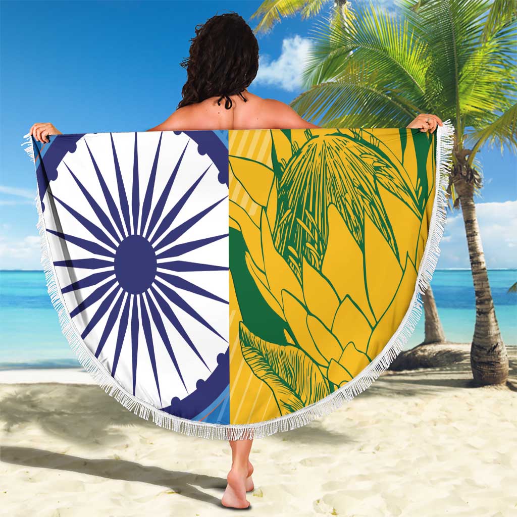 Custom India And South Africa Cricket Beach Blanket 2024 Together Dynamic Version