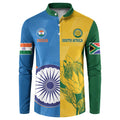Custom India And South Africa Cricket Button Sweatshirt 2024 Together Dynamic Version