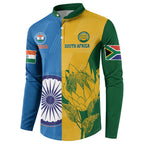 Custom India And South Africa Cricket Button Sweatshirt 2024 Together Dynamic Version