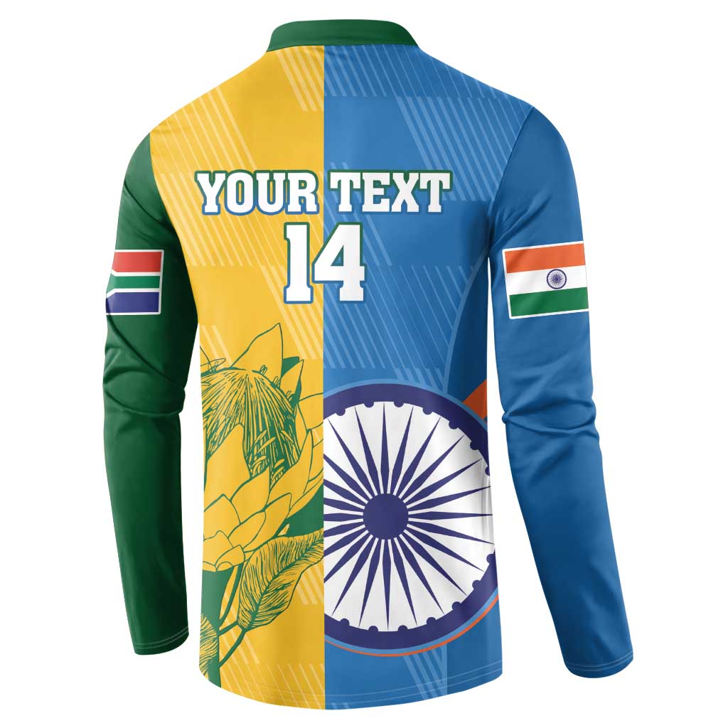 Custom India And South Africa Cricket Button Sweatshirt 2024 Together Dynamic Version