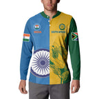 Custom India And South Africa Cricket Button Sweatshirt 2024 Together Dynamic Version