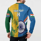 Custom India And South Africa Cricket Button Sweatshirt 2024 Together Dynamic Version