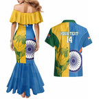 Custom India And South Africa Cricket Couples Matching Mermaid Dress and Hawaiian Shirt 2024 Together Dynamic Version