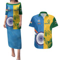 Custom India And South Africa Cricket Couples Matching Puletasi and Hawaiian Shirt 2024 Together Dynamic Version