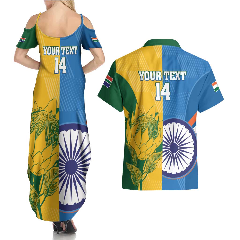 Custom India And South Africa Cricket Couples Matching Summer Maxi Dress and Hawaiian Shirt 2024 Together Dynamic Version