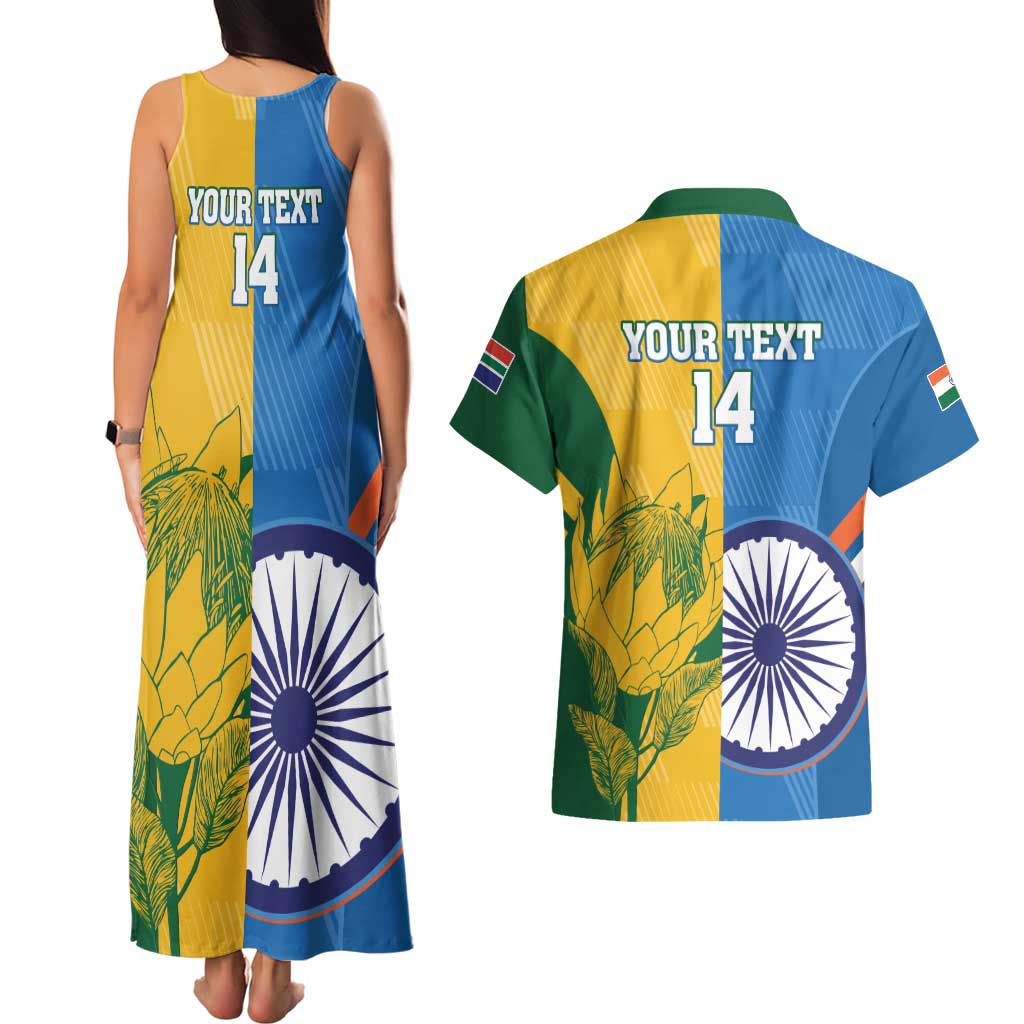 Custom India And South Africa Cricket Couples Matching Tank Maxi Dress and Hawaiian Shirt 2024 Together Dynamic Version