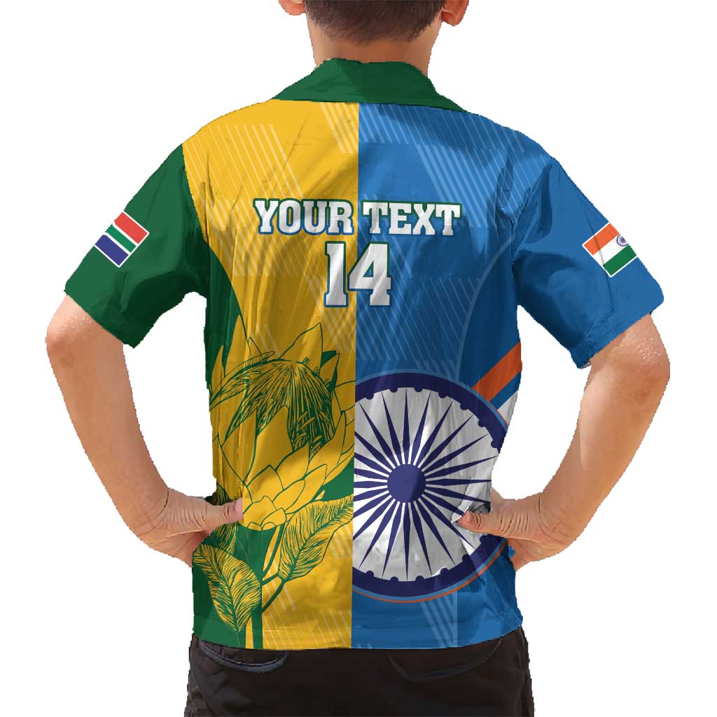 Custom India And South Africa Cricket Family Matching Long Sleeve Bodycon Dress and Hawaiian Shirt 2024 Together Dynamic Version