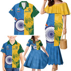 Custom India And South Africa Cricket Family Matching Mermaid Dress and Hawaiian Shirt 2024 Together Dynamic Version