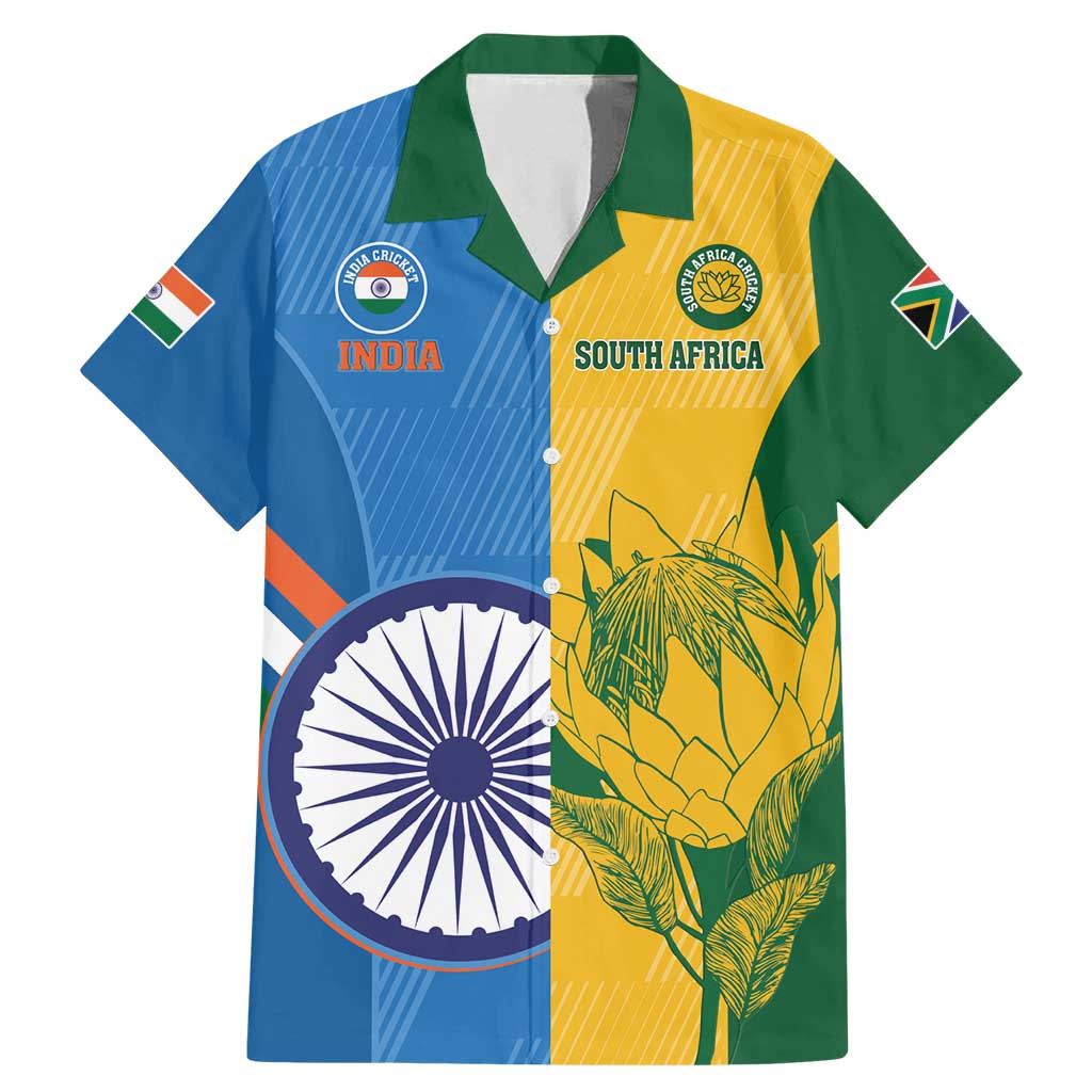 Custom India And South Africa Cricket Family Matching Mermaid Dress and Hawaiian Shirt 2024 Together Dynamic Version