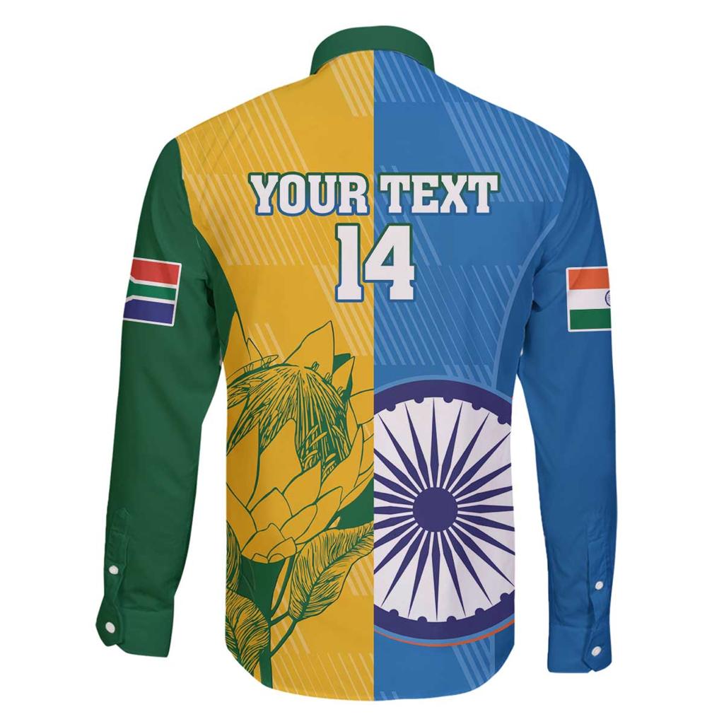 Custom India And South Africa Cricket Family Matching Off The Shoulder Long Sleeve Dress and Hawaiian Shirt 2024 Together Dynamic Version