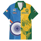 Custom India And South Africa Cricket Family Matching Off Shoulder Maxi Dress and Hawaiian Shirt 2024 Together Dynamic Version