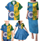 Custom India And South Africa Cricket Family Matching Puletasi and Hawaiian Shirt 2024 Together Dynamic Version
