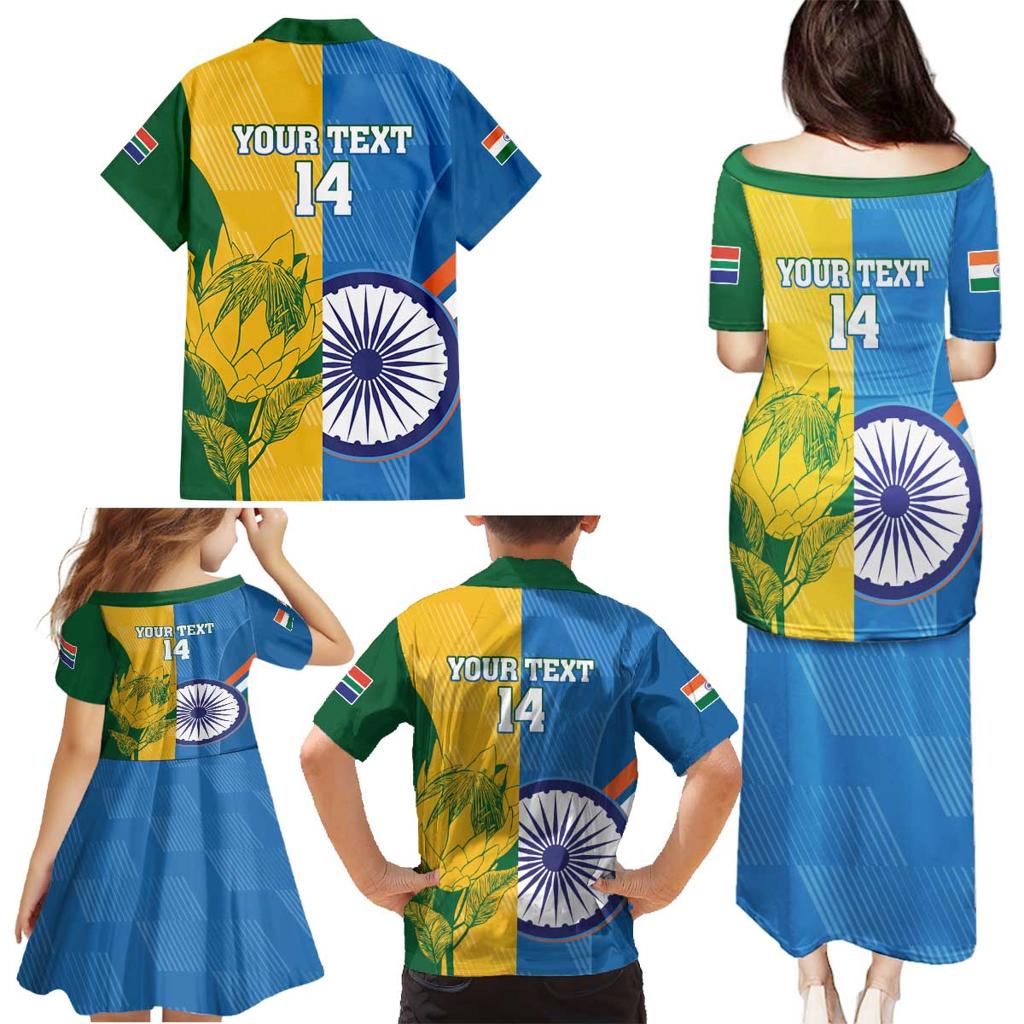 Custom India And South Africa Cricket Family Matching Puletasi and Hawaiian Shirt 2024 Together Dynamic Version