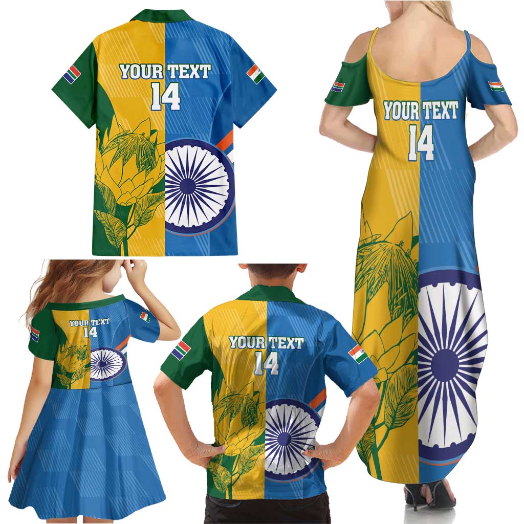 Custom India And South Africa Cricket Family Matching Summer Maxi Dress and Hawaiian Shirt 2024 Together Dynamic Version