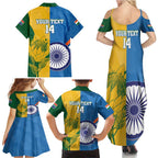 Custom India And South Africa Cricket Family Matching Summer Maxi Dress and Hawaiian Shirt 2024 Together Dynamic Version