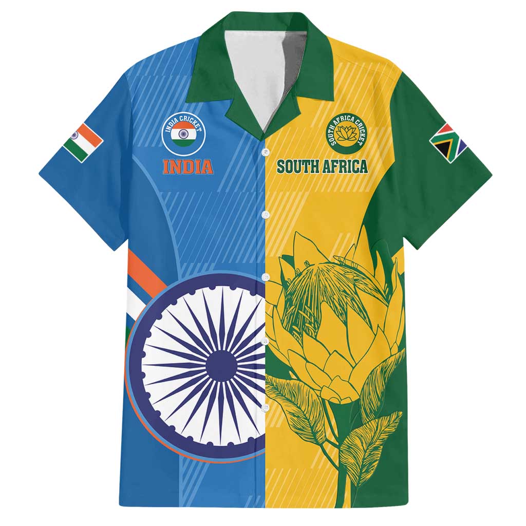 Custom India And South Africa Cricket Family Matching Summer Maxi Dress and Hawaiian Shirt 2024 Together Dynamic Version