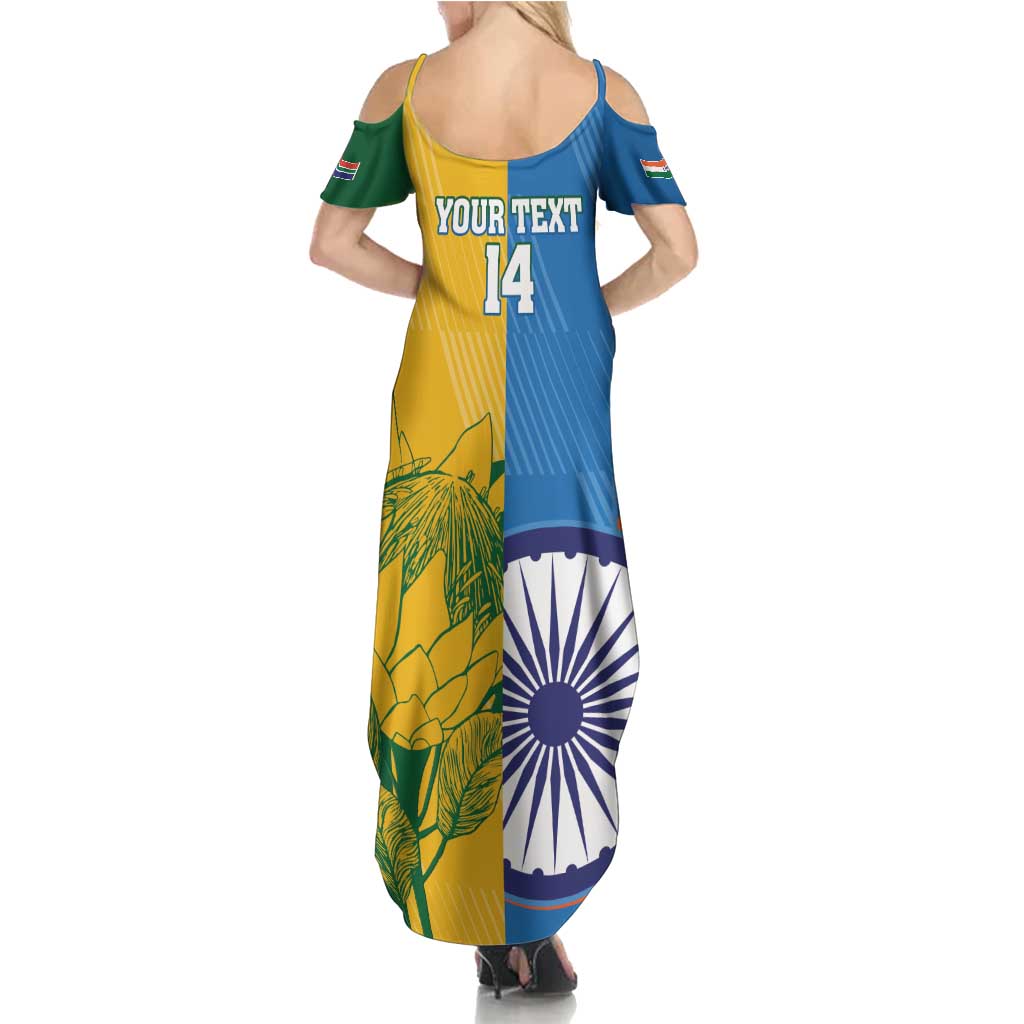 Custom India And South Africa Cricket Family Matching Summer Maxi Dress and Hawaiian Shirt 2024 Together Dynamic Version