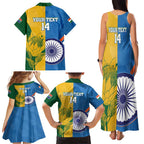 Custom India And South Africa Cricket Family Matching Tank Maxi Dress and Hawaiian Shirt 2024 Together Dynamic Version