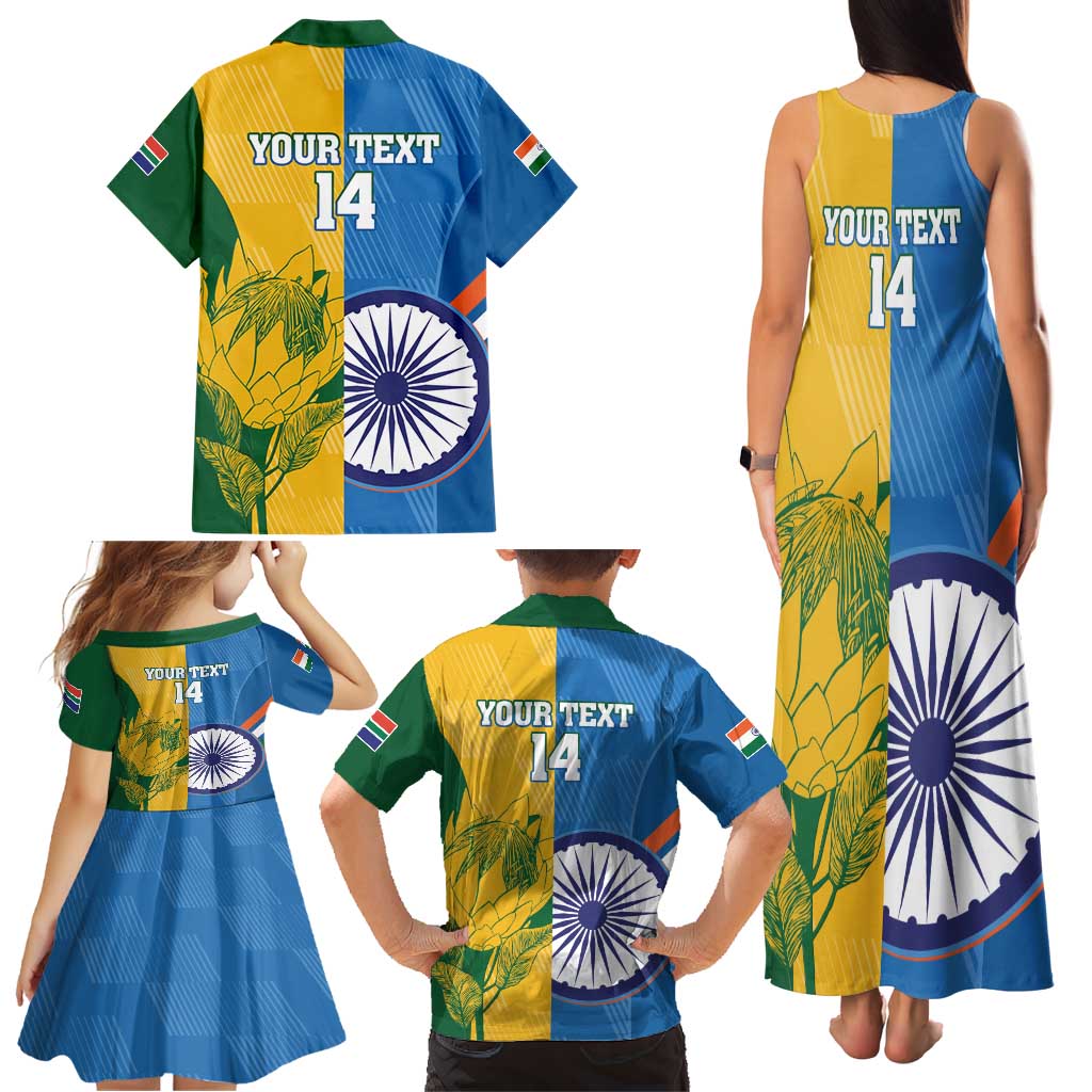 Custom India And South Africa Cricket Family Matching Tank Maxi Dress and Hawaiian Shirt 2024 Together Dynamic Version