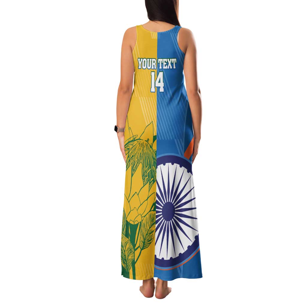 Custom India And South Africa Cricket Family Matching Tank Maxi Dress and Hawaiian Shirt 2024 Together Dynamic Version