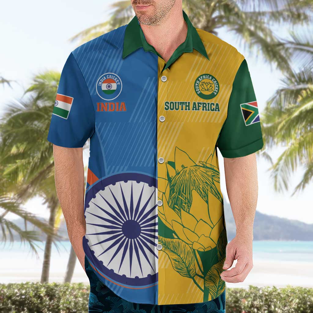 Custom India And South Africa Cricket Hawaiian Shirt 2024 Together Dynamic Version