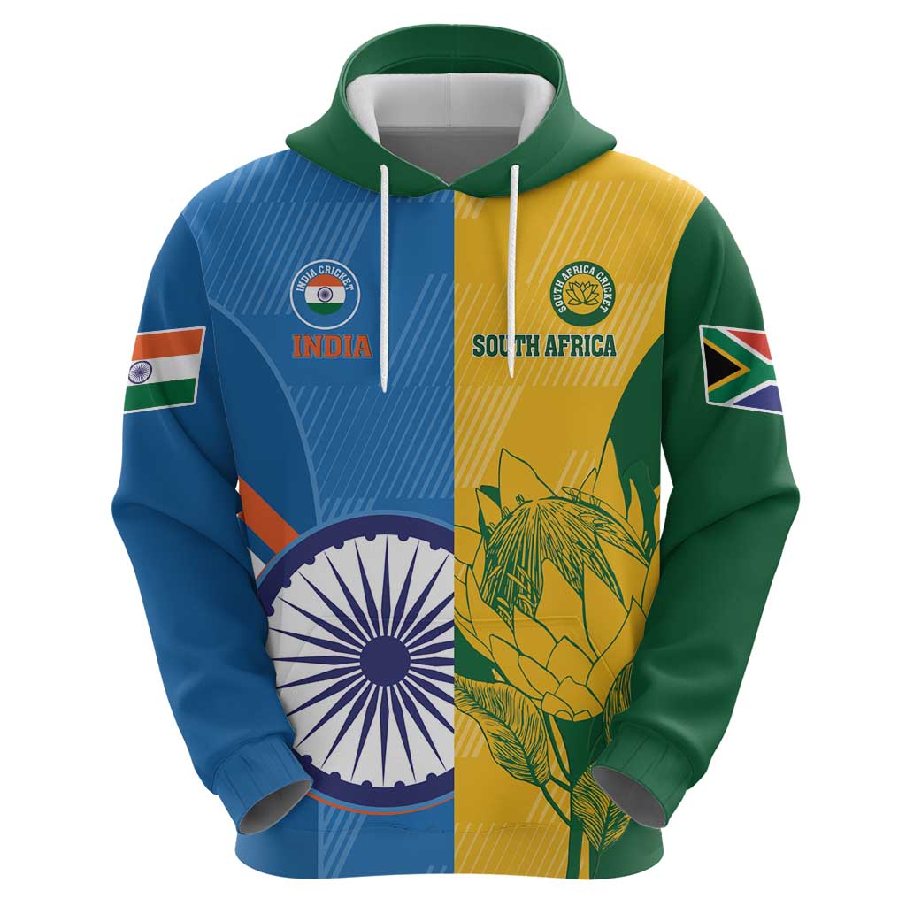 Custom India And South Africa Cricket Hoodie 2024 Together Dynamic Version