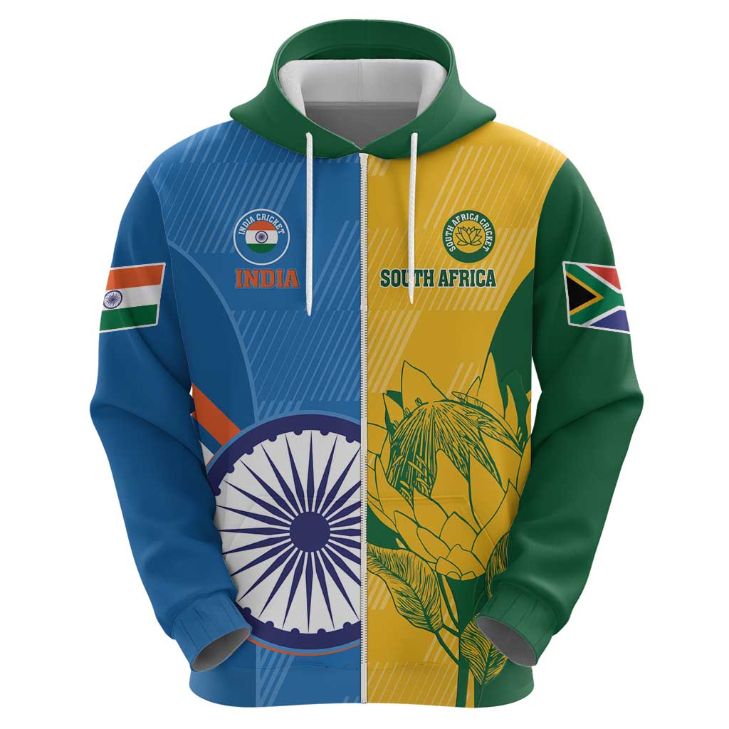 Custom India And South Africa Cricket Hoodie 2024 Together Dynamic Version