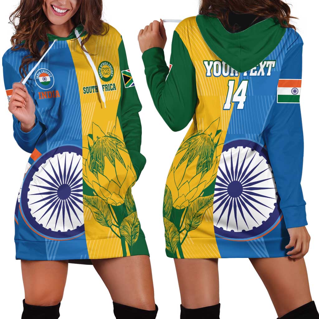 Custom India And South Africa Cricket Hoodie Dress 2024 Together Dynamic Version
