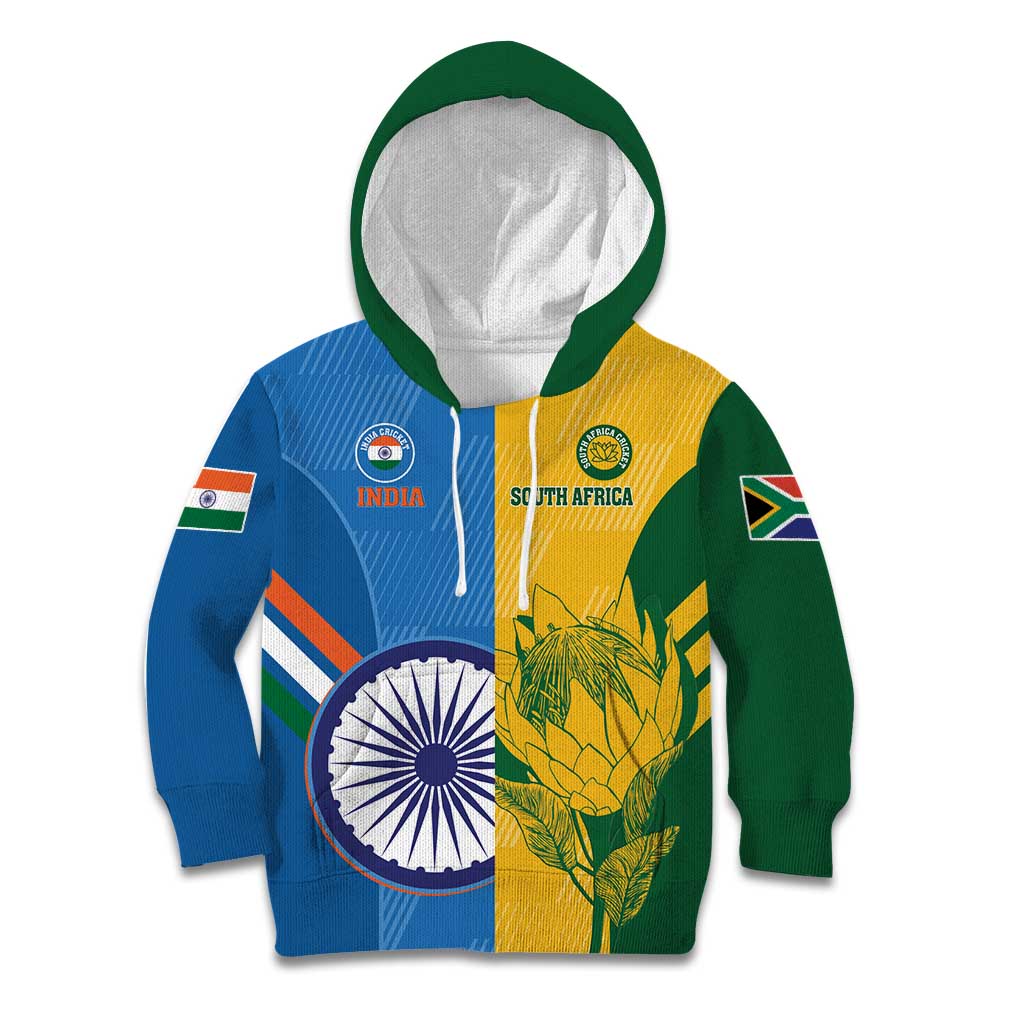 Custom India And South Africa Cricket Kid Hoodie 2024 Together Dynamic Version